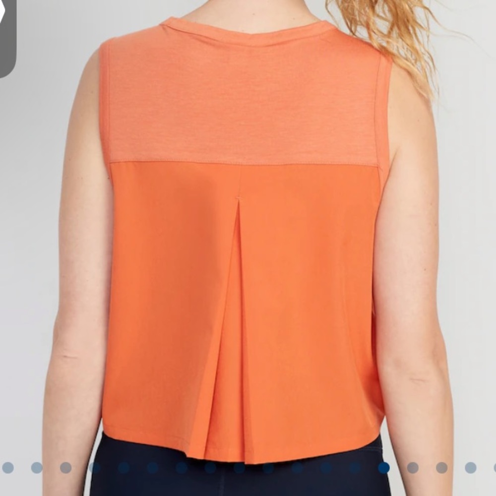 Old Navy StretchTech Cinched-Hem Sleeveless Cropped Top - Tangerine NWT - Picture 2 of 4